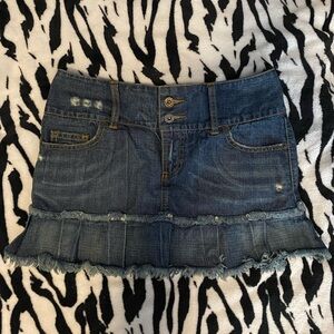 Refuge Pleated Denim Mini Skirt